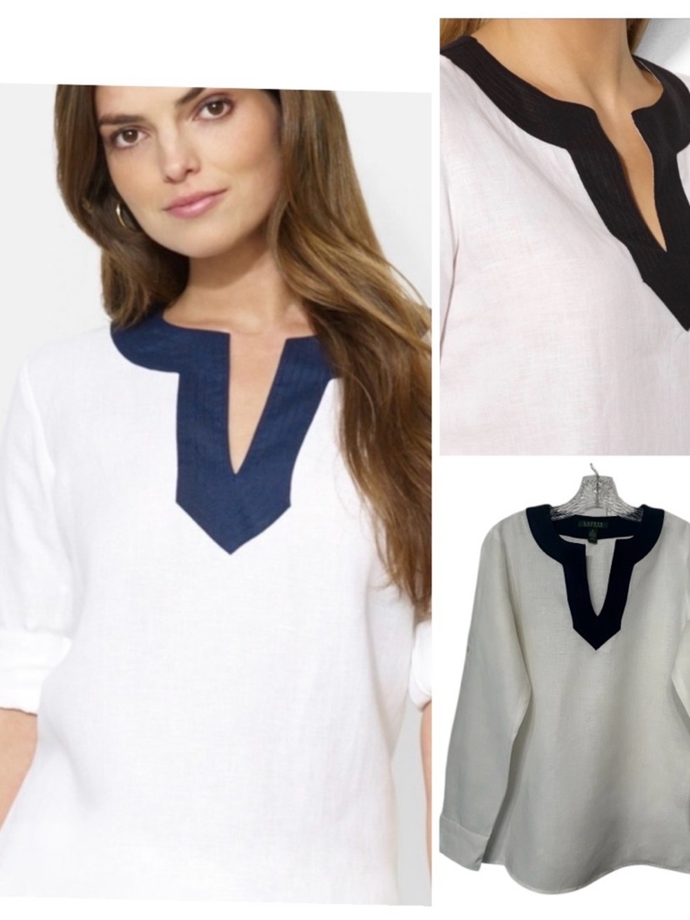 Lauren Ralph Lauren linen roll tab sleeve tunic